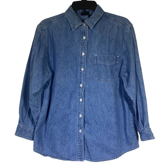 Route 66 women's size Medium denim button up long sleeve collared shirt - Picture 1 of 6